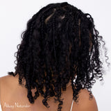 Alikay Naturals Lemongrass Hold 'Em Bundle on Curly Model with Boho Braids